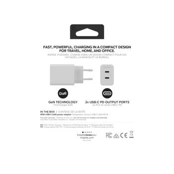 MOPHIE WALL ADAPTER DUAL USB-C PD 45W GAN WHITE ACCS (409909299)