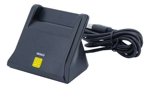 DELTACO UCR-156 Smart card reader, USB, black (UCR-156)