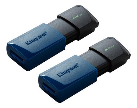 KINGSTON 64GB DT EXODIA M USB3.2 GEN 1 29 (BLACK + BLUE) 2 PIECES EXT (DTXM/64GB-2P)