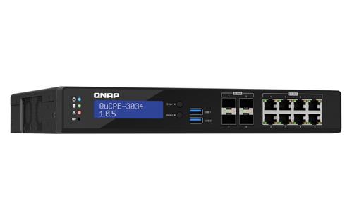 QNAP QuCPE-3034-C3758R-16G Intel Atom C3758R 8x2.5GbE RJ45 ports and 4x10GbE SFP+ ports 2xM.2 2280 NVMe slot 60W PS units (QUCPE-3034-C3758R-16G)