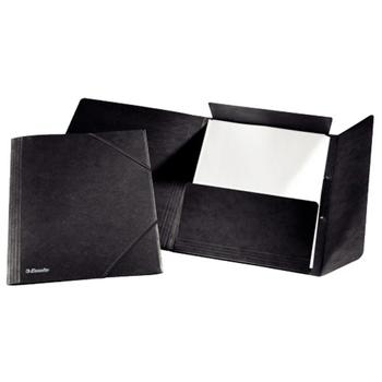 ESSELTE 3-flap folder w/elastic A4 Black - FSC (623402*25)