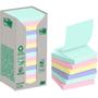 POST-IT Z-notes R330 recycled Pk/16 blokke 76x76 mm pastel