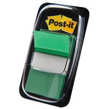 POST-IT Index Flags Repositionable 25x43mm 12x50 Tabs Green (Pack 600) 7000029856 (7000029856)