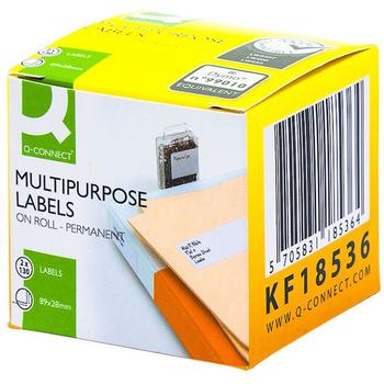 QConnect etiketter 99010 Pk/2x130 stk hvid 28x89 mm (KF18536)