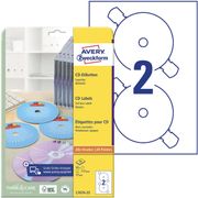 AVERY Laser CD/DVD Ø114,5 mm 2 stk på et ark 25 ark