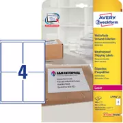AVERY Weatherproof  99,1x139 mm 4 stk på et ark 25 ark