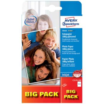 AVERY Fotokort Inkjet Glossy 10x15cm 180g 100 ark (C2570-100)