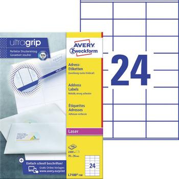 AVERY Addressing Labels  Small Envelopes(No QuickPEEL) 70x36 mm (L7180-100)