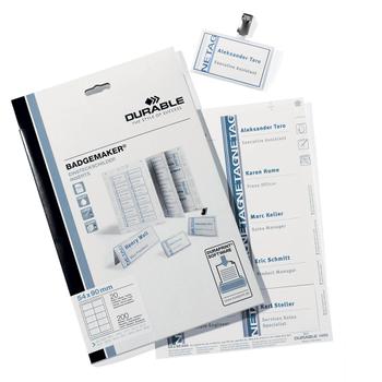 DURABLE Badgemaker indstiksark til navneskilte 34x74mm (142502)