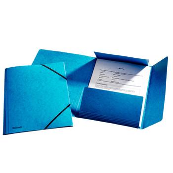 ESSELTE Strikkmappe m/3 klaffer Kartong A4 blå (1326502*25)