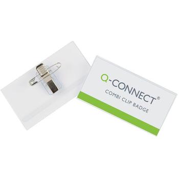 QConnect kongresmærker Æsk/50 stk 40x75 mm m/ nål+clip (KF01568)