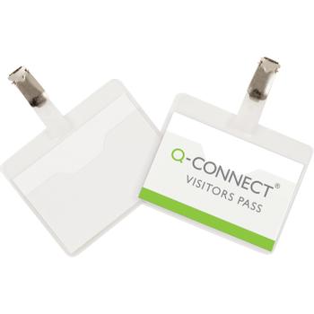 QConnect Kongresmærke 60x90mm visitor badge med clips 25 stk (KF01560)