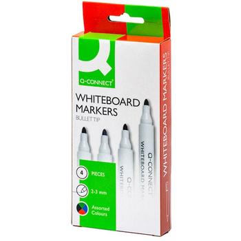 QConnect WB marker Rund Spids Etui med 4 ass. farver (KF26038)