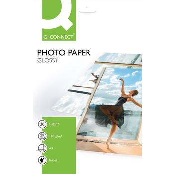QConnect fotopapir gloss Pk/20 ark A4 180 gr/m2 (KF01103)
