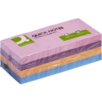 QConnect notes 38x51 mm Pk/12 stk flerfarvet/ Neon (KF02516)