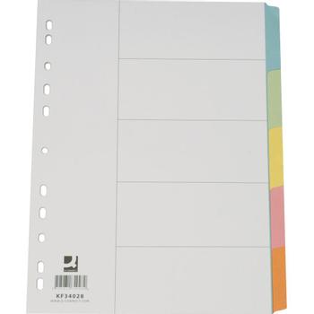QConnect faneblade 5-delt Flerfarvet A4 karton (KF34028)