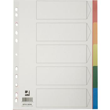 QConnect faneblade 5-delt Flerfarvet A4 plast (KF01896)