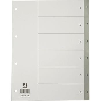 QConnect Register A4 1-6 Grå Plast (KF01822)