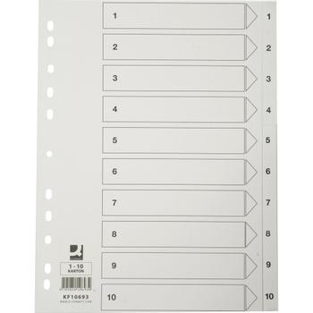 QConnect register 1-10 Hvid A4 karton (KF10693)