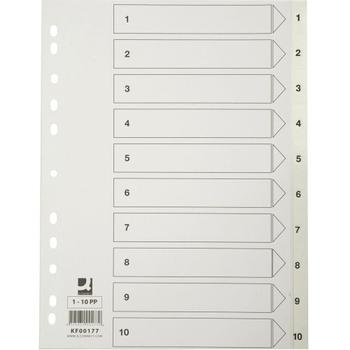 QConnect Register A4 1-10 Hvid Plast (KF00177)