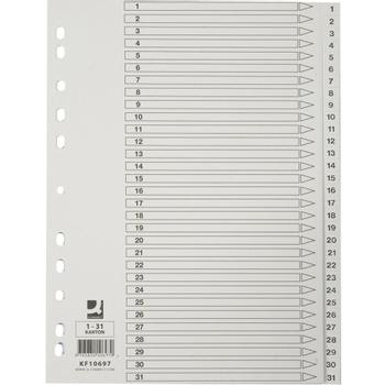 QConnect Register A4 1-31 Karton Hvid (KF10697)