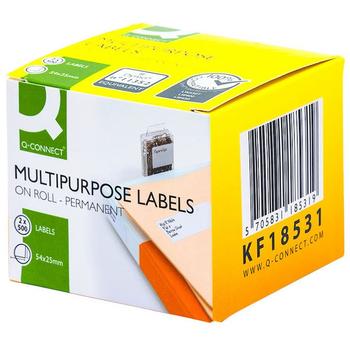 QConnect etiketter 11352 Pk/2x500 stk hvid 25x54 mm (KF18531)