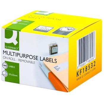 QConnect etiketter 11354 Pk/1000 stk hvid 32x57 mm (KF18532)