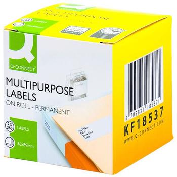 QConnect etiketter 99012 Pk/2x260 stk hvid 36x89 mm (KF18537)