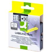 QConnect tapekassette D1 Sort/hvid 12 mm x 7 mtr 45013