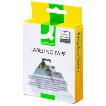 QConnect tape Tze221 Sort/hvid 9 mm x 8 mtr (KF18796)