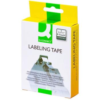 QConnect tape Tze241 Sort/hvid 18 mm x 8 mtr (KF18798)
