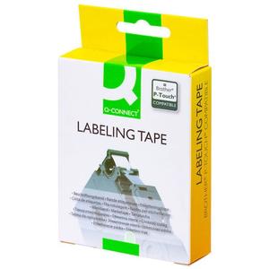 QConnect tape Tze251 Sort/hvid 24 mm x 8 mtr (KF18799)