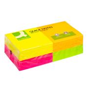 QConnect Notes Rainbow Neon 76x76mm 12 stk
