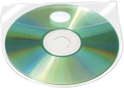 QConnect CD/DVD lommer selvklæbende m/flap 10 stk (KF27032)