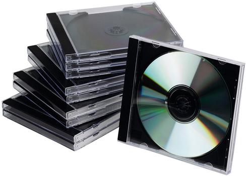 QConnect CD/DVD Jewel Case Single, Sort/klar 10 stk (KF02209)