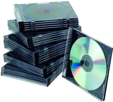 QConnect CD jewel case slim Pk/25 stk sort/klar (KF02210)