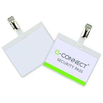 QConnect Kongresmærke 60x90mm  security badge med clips 25 stk (KF01562)