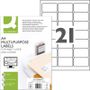 QConnect Etiket 63,5x38,1mm Hvid 21 stk på et ark 100 ark