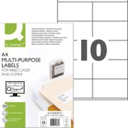 QConnect Etiket 105x57mm  Hvid 10 stk på et ark 100 ark