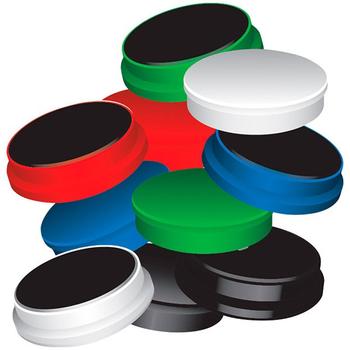 QConnect Magneter 20 mm rund ass. 10 stk. (KF02637)