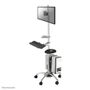 Neomounts by Newstar FPMA-MOBILE1800 Mobile Workplace Floor Stand Monitor Keyboard/Mouse And PC Silver