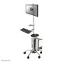 Neomounts by Newstar FPMA-MOBILE1800 Mobile Floor Stand 10-27inch Height:180cm VESA 75x75/100x100mm for keyboard mouse pc pivot silber