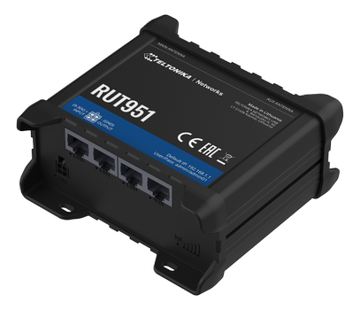 TELTONIKA RUT951 GSM-3G-4G-router,  dual sim,4G upp till 150 Mbps, svart (RUT951100000)