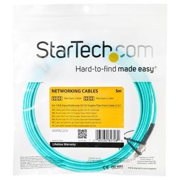 STARTECH 5M 10GB AQUA MULTIMODE 50/125 DUPLEX FIBER PATCH CABLE LC/LC CABL (A50FBLCLC5)