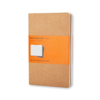 * Notesbog Moleskine Cahier Pk/3 Pocket slimline lin. Brun (360004)