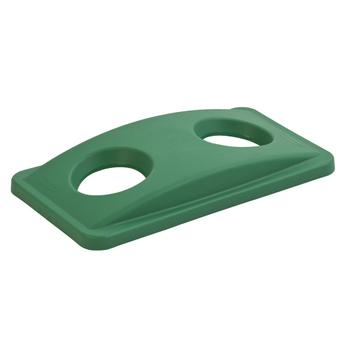 * Plastlåg t/ kildesortering grøn Slim Jim affaldsspand 2 huller (176389)