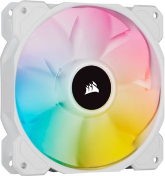 CORSAIR White SP120 RGB Elite RGB Led Fan 120mm, w/ AirGuide, Single Pack (CO-9050136-WW)
