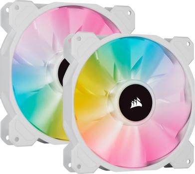 CORSAIR White SP140 RGB Elite RGB Led Fan 140mm, w/ AirGuide + Lightning Node CORE, 3-Pack (CO-9050139-WW)