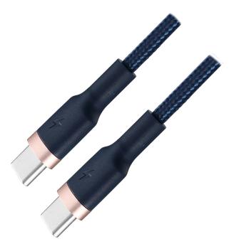 EPZI USB-C to USB-C cable, 1 m, 60 W, braided, navy blue (USBC-1315)