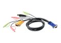 ATEN KVM-kaapeli SPHD15 u/2x3,5mm u > 1xUSB A-tyyppi u/2x3,5mm u/HD15u, 2m